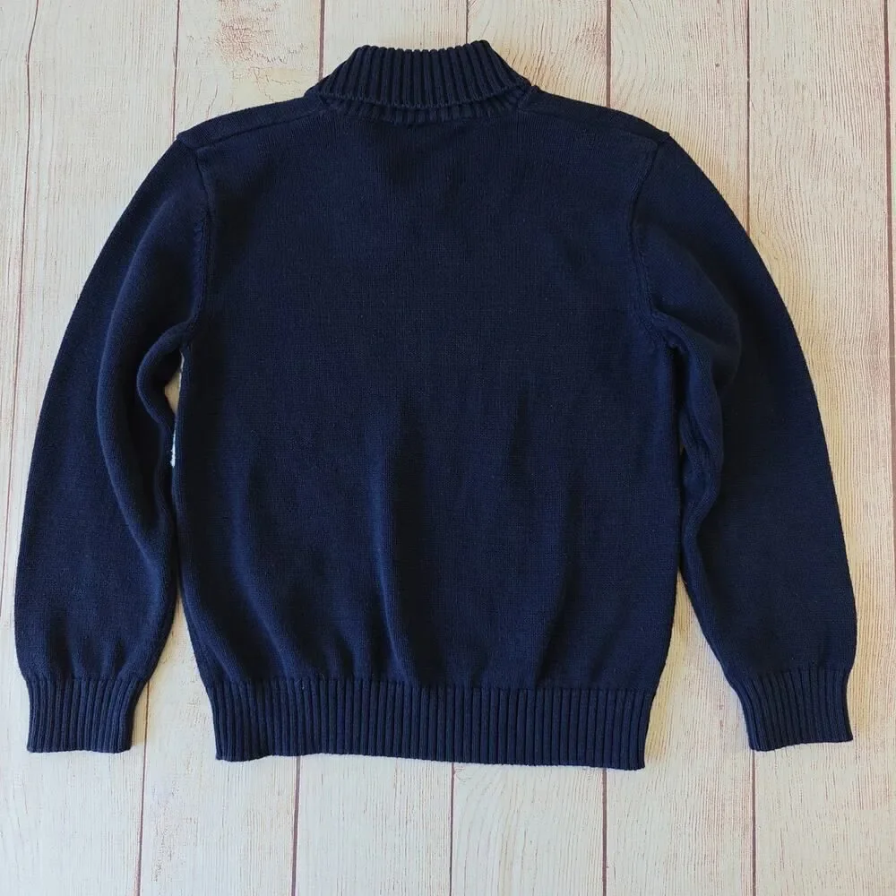Gymboree bear shawl neck 100% cotton sweater sz M (7/8)